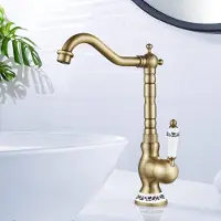 Merkloos Antiker Mischwasserhahn mit 360° schwenkbarem Auslauf für Badezimmer und Küche
