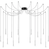 Ideal Lux Industrial-Minimal Aufhängung Metall Firefly Schwarz 16W 3000K Led Lights