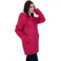 Ankerglut Damen Friesennerz Regenmantel Regenjacke mit Kapuze Gefüttert Wasserdicht Wetter