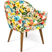 Excelsa Sessel Fiori Frida aus Polyester und Holz, 70,5 x 65 x 83 cm, mehrfarbig