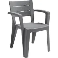 Dmora Gartenstuhl Oberon, Gartensitz, Outdoor-Stuhl, Outdoor-Sessel, Italy, 60x58 h79 cm, Grau