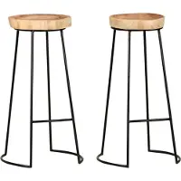 vidaXL Barhocker 2 Stk. Massivholz Akazie