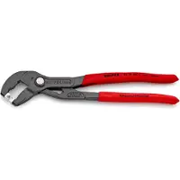 Knipex 85 51 250 C SB Schlauchschellenzange für Click-Schellen mit rutschhemmendem Kunststoff überzogen grau atramentiert 250 mm (SB-Karte/Blister)