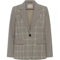 Culture Blusenblazer "Damen Blazer CUCELENA", Damen, Gr. 40, gray beige check, Blazer Blusenblazer
