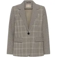 Culture Blusenblazer "Damen Blazer CUCELENA", Damen, Gr. 46, gray beige check, Blazer Blusenblazer