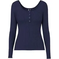 Pieces Pckitte Oberteil Mit Langen Ärmeln | Blau | 2XL