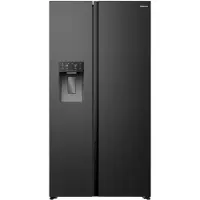 Hisense Side-by-Side "RS5P528ST", Energieeffizienz: E, schwarz (schwarz inox), B:91,1cm H:178,6cm T:61,5cm, Kühlschränke, Wasser-& Eisspender, Side-by-Side