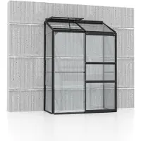 Pergart Vitavia Anlehn-Gewächshaus "Styx 900" schwarz 0,9 m² 3 mm ESG