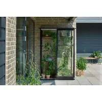 Halls Anlehngewächshaus Qube Lean-To 24 Sicherheitsglas 3 mm 65 x 127 cm schwarz