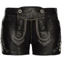 Stockerpoint Damen Lederhose Mona I Größe 32-42 I Bequeme Trachtenhose mit Stick