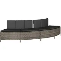vidaXL Whirlpool-Umrandung Grau Poly Rattan und Massivholz Akazie