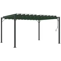 vidaXL Gazebo mit Lamellen-Dach 3 x 4 x 2,14 m Grün