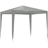 VD Home Furnishing Party-Zelt 250 x 250 x 240 cm Hellgrau PE und Stahl
