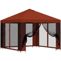 vidaXL Garten Pavillon mit Seitenwänden 3 x 3 m Terrakotta