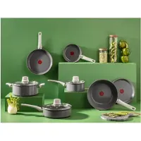 Tefal C42790, Frittierset, Grau, Keramik, Aluminium, Thermo-Punkt, Keramik, Gas, Halogen, Induktion, Versiegelte Platte