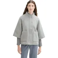 Tom Tailor Damen Cape Jacke,21373 - medium Silver Grey Melange, XL