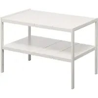 Yamazaki Küchenregal Schrankregal Badregal ausziehbar 50-85cmx35x30cm 2 Ebenen weiß