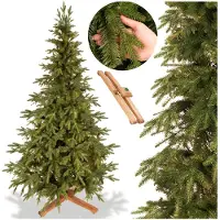 Springos Royal Trees Weihnachtsbaum 210 cm – Premium künstlicher Fichtenbaum, dichter realistischer Christbaum | Deluxe Tannenbaum wie echt inkl. Holzständer