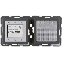 Hager Berker Q.1/Q.3/Q.7 Q.x Radio Touch podtynkowe DAB+ Bluetooth mit Lautsprecher anthrazit aksamit 30806086