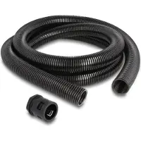 DeLOCK Kabelschutzschlauch 2 m x 28,5 mm mit 2 x PG21 Schlauchverschraubung Set schwarz, Kabelmuffe, Kunststoff, Schwarz