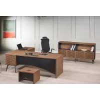 AEA Arbeitszimmermöbel Eckbürotisch Komplette 3tlg Holz Braun Büromöbel