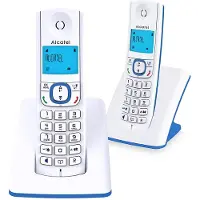 Alcatel-Lucent F530, DECT-Telefon, Kabelgebundenes Mobilteil, Freisprecheinrichtung, 50 Eintragungen, Anrufer-Identifikation, Blau, Weiß