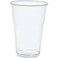 Papstar PLA Becher Pure, Volumen 0,4 l, nur für Kaltgetränke, mit Füllstrich & Schaumrand, Ø 95 x H 132 mm, glasklar, 70 Stück