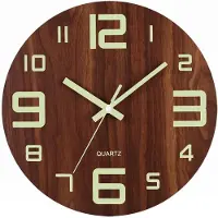 Merkloos Leuchtende Holz-Wanduhren, 30 cm - Geräuschlos und im Vintage-Design