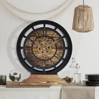 Merkloos Vintage-Wanduhren mit beweglichen Zahnrädern