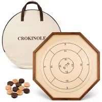 Merkloos Crokinole-Brettspiel – Inklusive Spielfiguren und Tasche – 69x69 cm