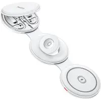 Yes I Do Yesido – Kabellose Ladestation 5-in-1 (DS29), kabellose 5-in-1-Ladestation für Telefon, Kopfhörer und Apple Watch, magnetisch, faltbar, Ständer – weiß