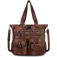 Merkloos Damenhandtasche aus veganem Leder, hergestellt aus nachhaltigen Materialien, mit Reißverschluss