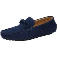 Merkloos Stylische Slipper-Ballerinas aus Wildlederleder, in Dunkelblau, Größe 38,5 EU