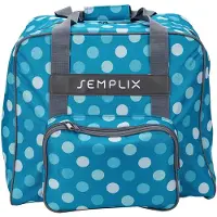 Merkloos Overlock-Tasche – Gepunktetes Design – Petrol/Türkis – 44 x 38 x 33 cm