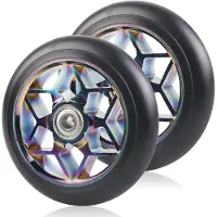 Merkloos Set mit 2 farbigen Stunt-Scooter-Rädern, 110 mm, mit ABEC-9-Lagern