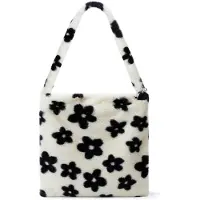 Merkloos Solidchoice – Handtasche mit Reißverschluss, schwarz mit Blumenmuster