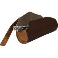 Merkloos Omgoods – Elegante Stifthalter aus Leder – Braun, mit Reißverschluss, für Schule und Büro