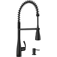 Dripio Küchenarmatur, Einhebel, hoher Bogen, mattschwarz, Ausziehhilfe