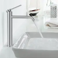 Dripio Aufsatzwaschtischarmatur, Einhebel, gebürstetes Nickel, Edelstahl
