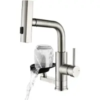 Dripio Ausziehbare Küchenarmatur mit Glasreiniger, 3 Strahlarten