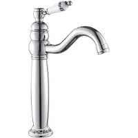 Dripio Hohe Badarmatur Einhebelmischer Messing silber 1-Loch