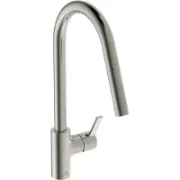 Dripio Küchenarmatur mit ausziehbarer Handbrause, 360° drehbar, Silver Storm