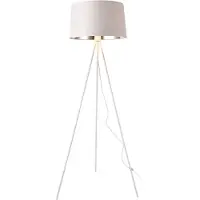 Lux.pro Stehleuchte Manchester Stehlampe 3-Fuß-Leuchte Standleuchte 150 cm E27 Metall-Stoff Weiß-Silber