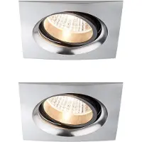 Paulmann Premium Einbauleuchten Set Daz schwenkbar eckig LED 2x7W 18VA 230V/700mA 110x110mm Alu gebürstet/Alu