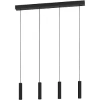 Eglo LED-Pendellampe Almudaina, schwarz, Länge 84 cm, 4-flg.,