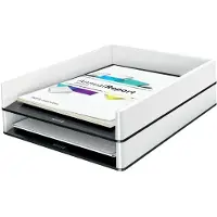 Leitz Ablagekorb WOW Duo Color, DIN A4, weiß/schwarz
