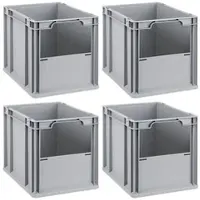 Proregal 4x Eurobox NextGen Insight | HxBxT 32x30x40cm | 30 Liter | Front offen | Eurobehälter, Transportbox, Transportbehälter