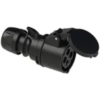Pce 214-6ttx CEE-Kupplung 16A 4p 6h IP44/IP54 TT SHARK schwarz 2146ttx