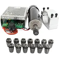 OEM 500W Luftgekühlter Spindelmotor, inklusive 13 Stück ER11 Spannzangen, Präzise Montagehalterung , Paket6
