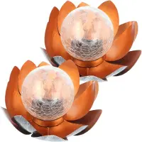 EZ Solar Bezauberndes Solar Lotusblüten Duett, Lotusblume Solar LED Gartenlicht Deko